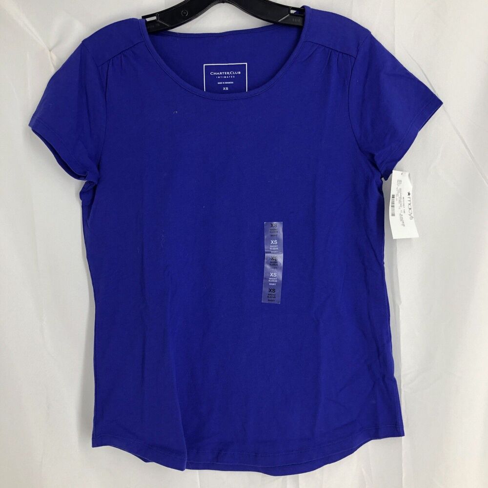 Charter Club Intimates Womens Cotton Blend  Tee; Size XS